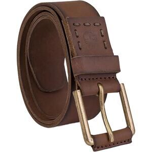 Timberland 40MM Pull Up Jean Belt Men's Size 32 EUC Leather Brown Brass Buckle